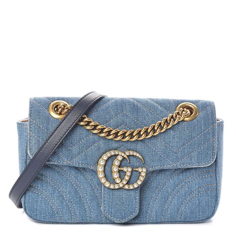 gucci gg marmont denim|gucci gg marmont wallet on chain.